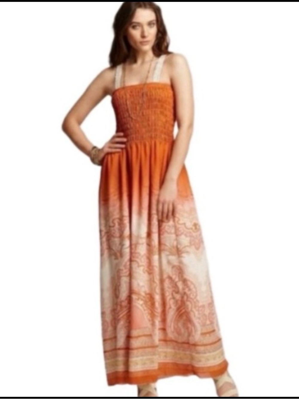 Free People | Ombré Paisley Smocked Maxi Dress